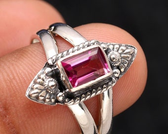 ピンクジェムストーンリング サイズ9 | スターリングシルバー 13