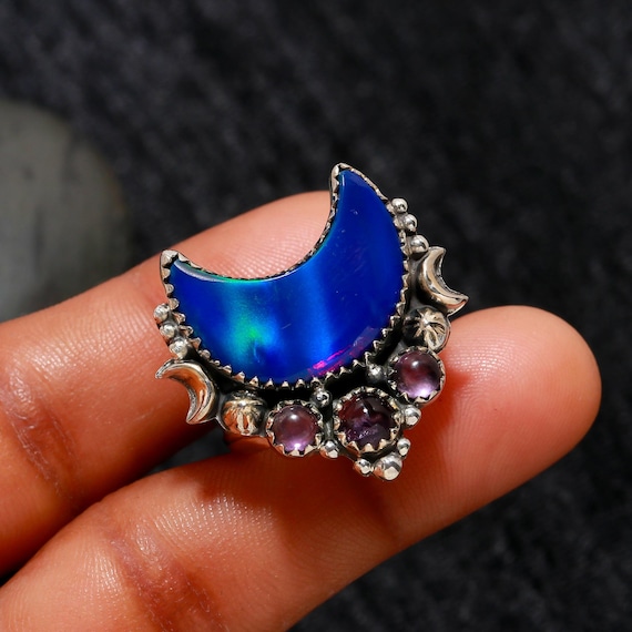 Elli PREMIUM Anello Con Pietra Preziosa Capelli D'angelo In Argento Sterling 925 Placcato Oro Anello ✔️ Acquista Online - Foto 4