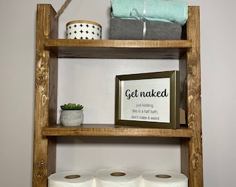 Estantería de baño, Almacenamiento de baño, Organizador de baño, Estantes de baño, Estante colgante, Estante de montaje en pared, Estante flotante, Estante de escalera