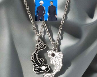 Jujutsu Kaisen Gojo & Geto Stacy Matching Couple Necklace,Y2k Aesthetics Gift,Friendship Necklace,Gift for Friends