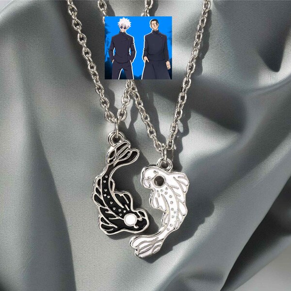 Jujutsu Kaisen Gojo & Geto Stacy Matching Couple Necklace,Y2k Aesthetics Gift,Friendship Necklace,Gift for Friends