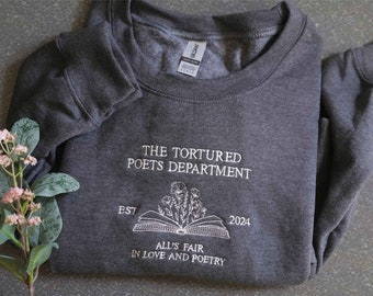 Embroidered Poetry Crewneck, Proud member of Poet Dept Sweatshirt, Love and Poetry, Taylor New Album Sweatshirt, Gift for Her