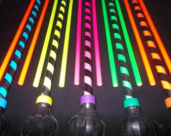 Silicon Handsticks UV Supergrip Devilsticks Set by Rainbow Dragon Devil Sticks