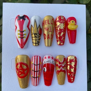 Lucifer Hazbin Hotel Reusable Press on Nails