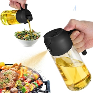 Oil Dispenser Bottle 2 in 1 for Kitchen 16ozOlive Oil Sprayer - 470ml Olive Oil Bottle - for Cooking Kitchen Salad Barbecue BBQ Gift