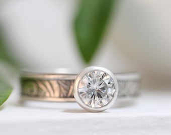 Engagement Ring Engagement Band 6mm Moissanite Solitaire Engagement Sunflower Silver Rose Yellow Gold Engagement Ring Womens Engagement