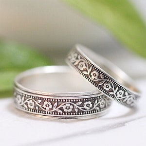 Sterling Silver Wedding Band Womens Wedding Band Mens - Etsy