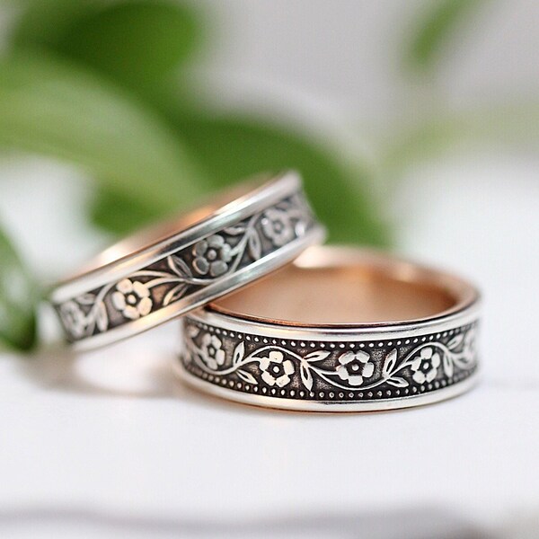 Wedding Band Set - Etsy