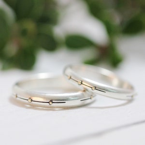 Sterling Silver Wedding Band, Womens Wedding Band, Mens Wedding Band Modern Wedding Ring Womens Wedding Ring Mens Wedding Ring Stacking Ring