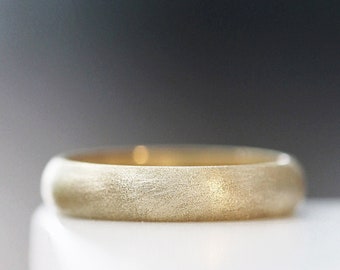 Textured 14k Gold Wedding Band Womens Wedding Band Simple Wedding Ring Wedding Set Matte Wedding Band Sand Texture Wedding DOMED RAW SILK