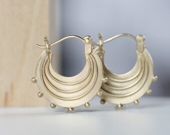 Small Gold Hoop Earrings / 14k Gold Raindrop Hoops / Handmade Hoop Earrings / Yellow Gold Hoop Earring / Huggie