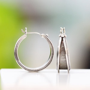 Double-Ribbed Hoop Earrings in Sterling Silver / Large, Sculptural / Handmade in Seattle