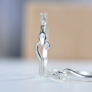 Snake Earrings / Snake Hoop Earrings / Sterling Silver Earrings Ouroboros Gifts For Her / Snake Jewelry / Large Hoop Handmade in Seattle