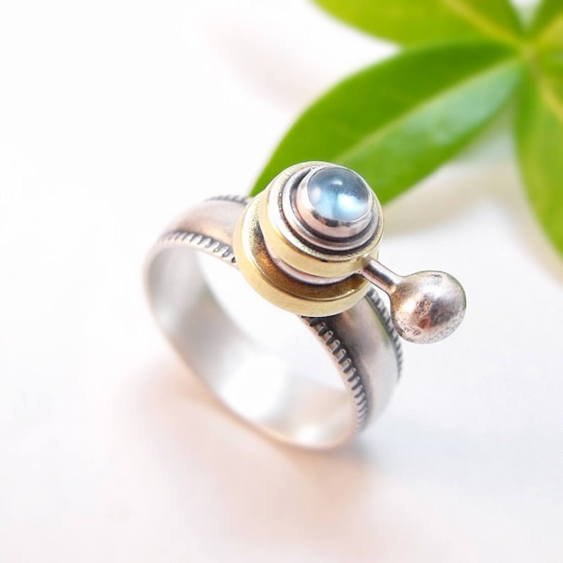Statement Ring Sterling Silver Ring Science Ring Celestial Etsy