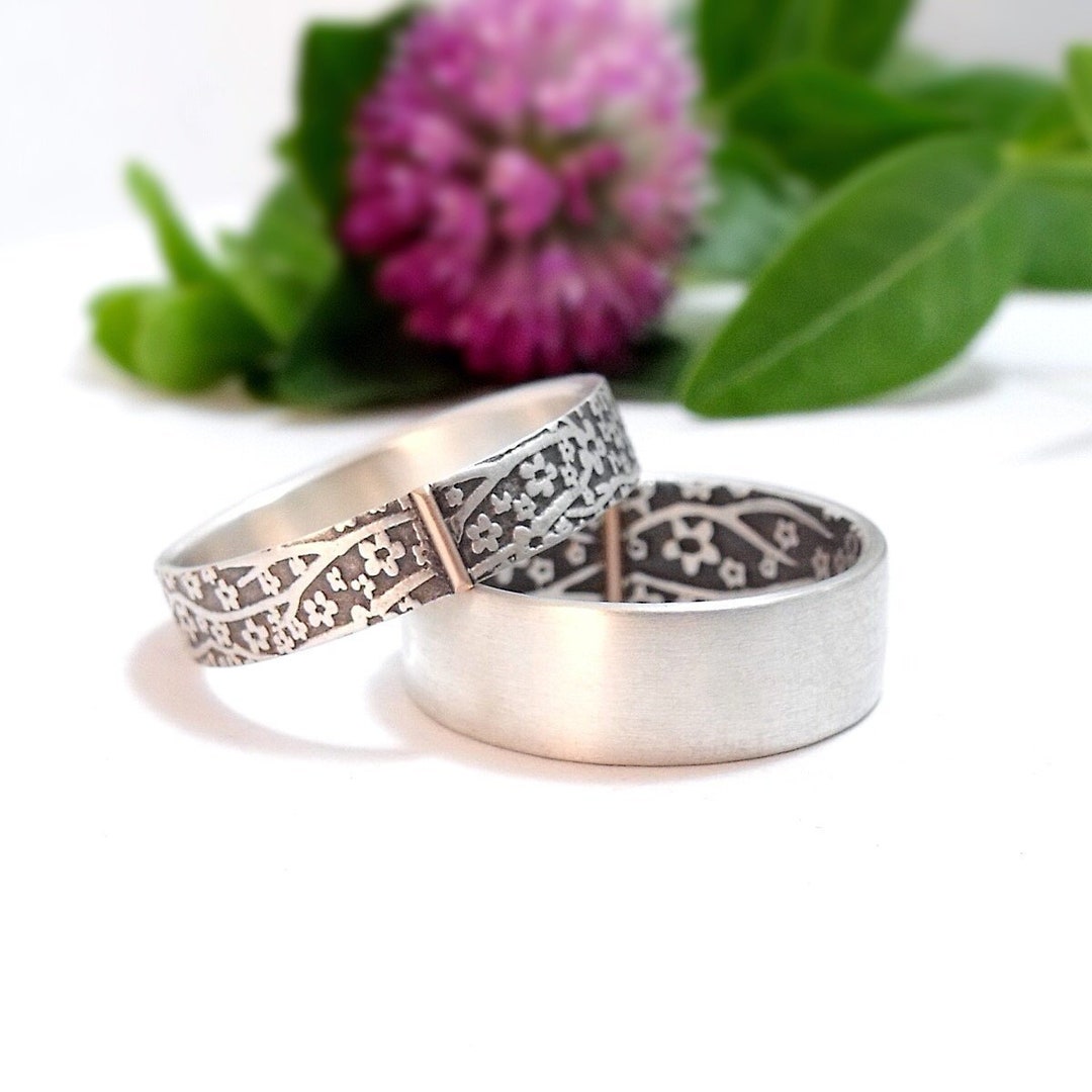 Womens Wedding Band Set Womens Wedding Ring Set Opposites Attract