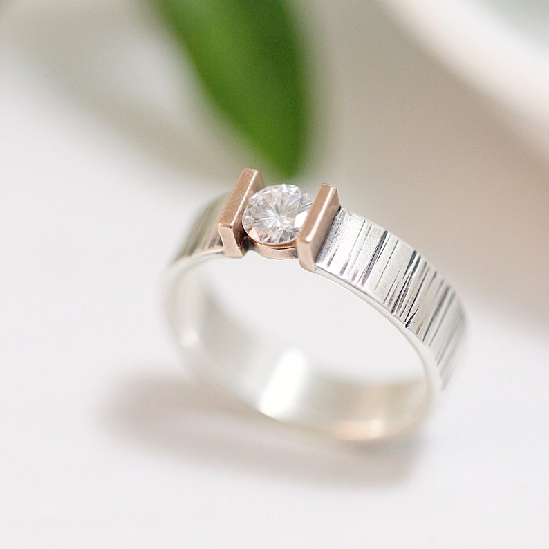 Moissanite Engagement Ring Womens Wedding Band Wedding Ring Etsy