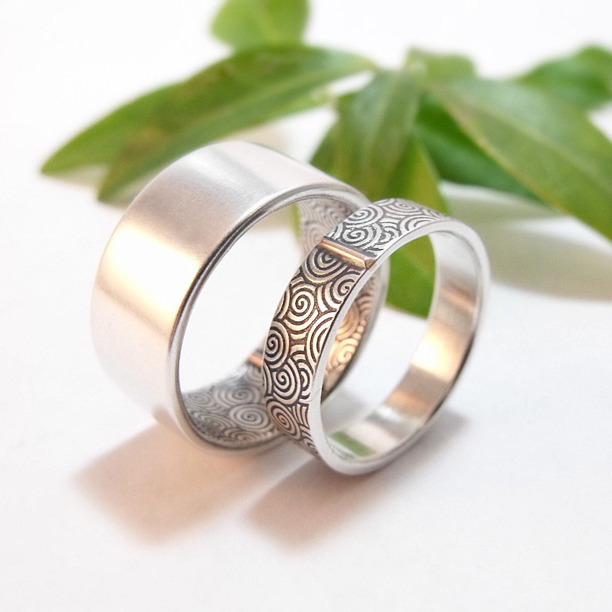 Wedding Band Set Wedding Ring Set Sterling Silver Wedding - Etsy Canada