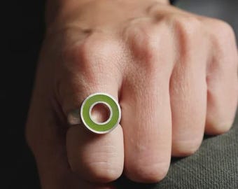 Sterling Silver and Polymer Resin Ring