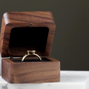 Handmade Wood Ring Box: Engagement or Wedding Presentation