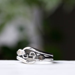 Silver Snake Ring Double Ouroboros Ring Statement Ring Sterling Silver Ring Gold Snake Ring Mens Ring Womens Ring Handmade Ring Reptile Ring image 1