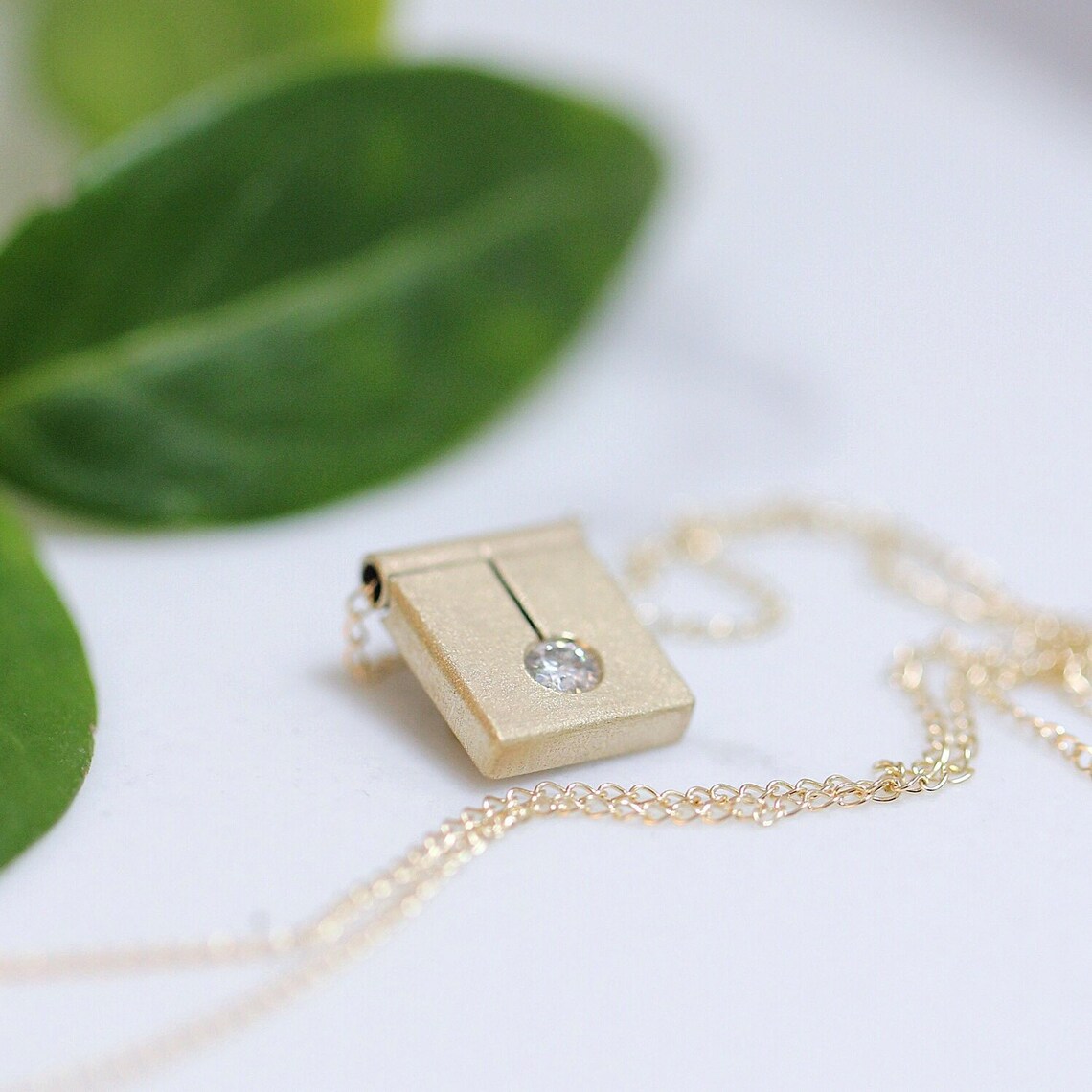 Gold Pendant Necklace Alternative Diamond Pendant Moissanite Etsy