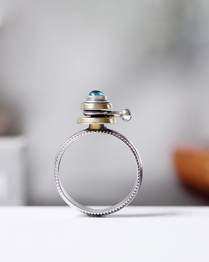 Statement Ring Sterling Silver Ring Science Ring Celestial Etsy
