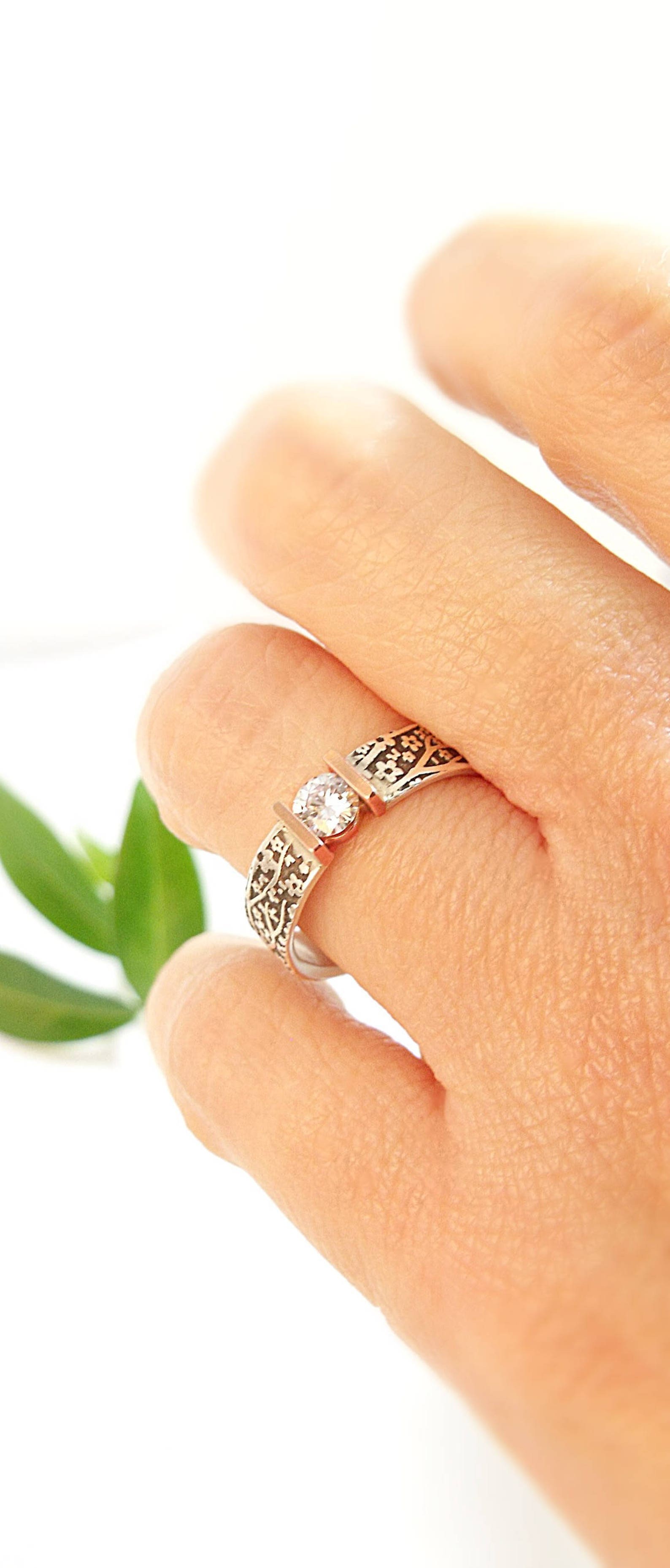 Moissanite Engagement Ring Womens Wedding Band Wedding Ring Etsy