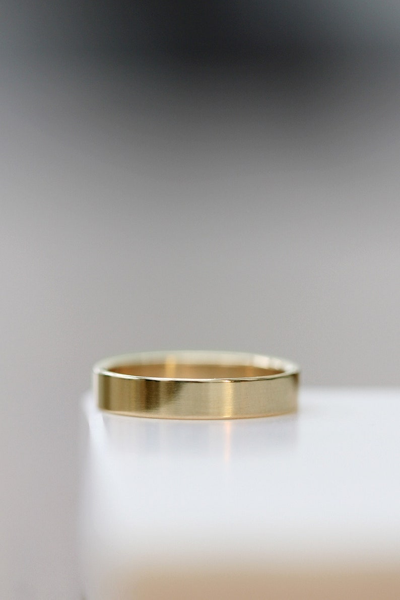 Wedding Band Modern Mens Wedding Ring 14K YELLOW Gold Wedding Band Plain Simple Wedding Classic Wedding Band Womens Wedding Band CLASSIC image 5