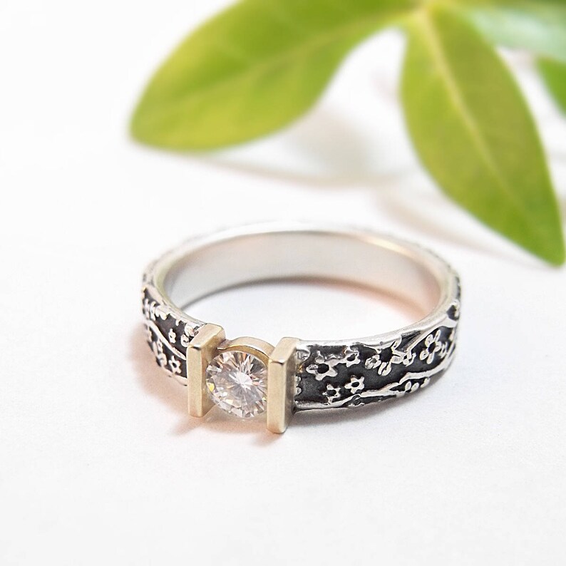 Moissanite Engagement Ring Womens Wedding Band Wedding Ring Etsy Canada