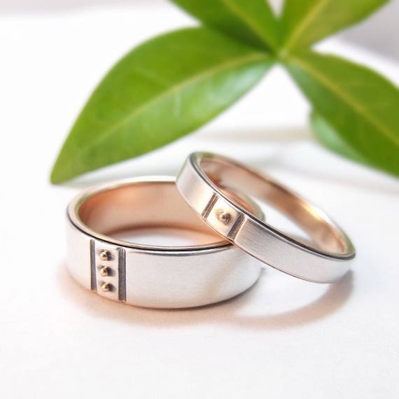 Womens Wedding Band Set Womens Wedding Ring Set Mens Wedding Band