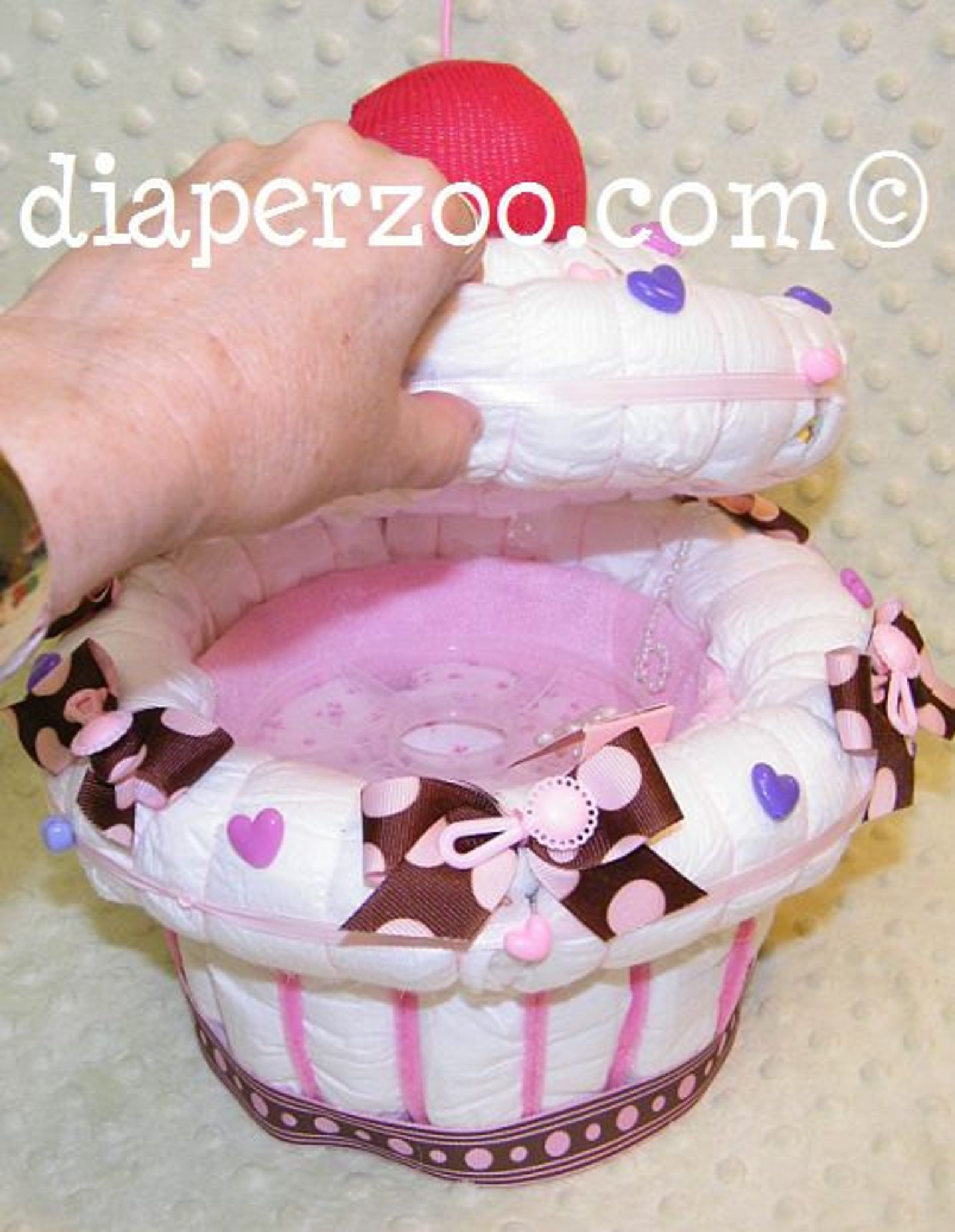 Instructions How to Make a Giant Diaper Cupcake Musical Etsy