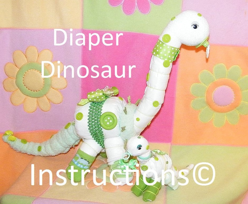 DIY Learn How to Make These Diaper Dinosaurs. Instructions for Etsy