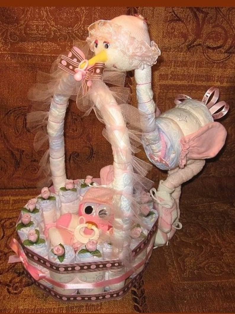 Diaper Stork With Basket INSTRUCTIONS. GR8 for New Baby Baby Etsy