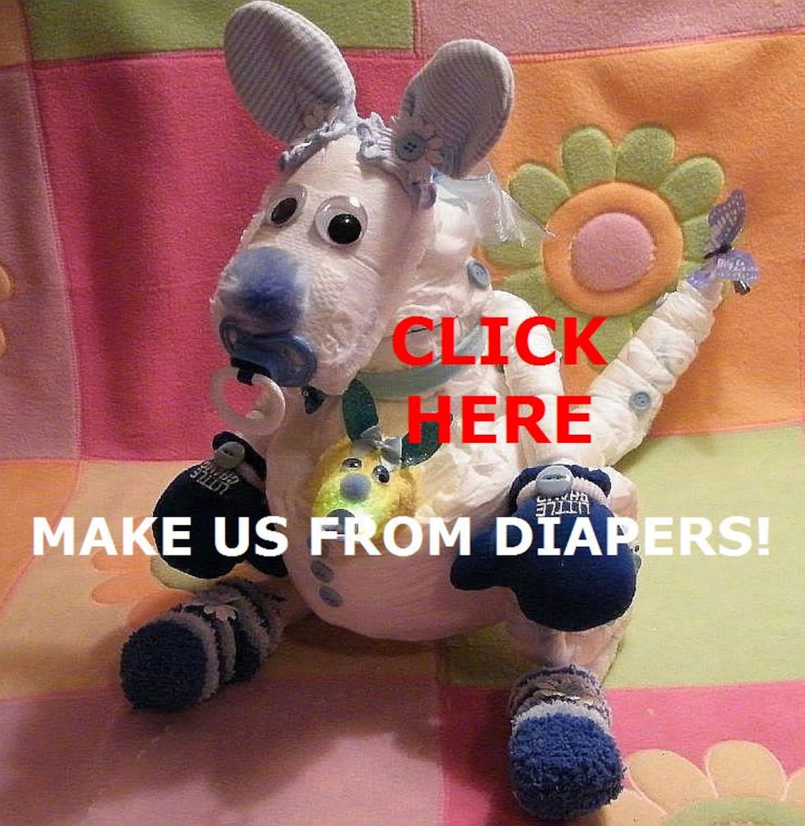Instructions for Diaper Kangaroos. Baby Shower Gift. Diaper Etsy