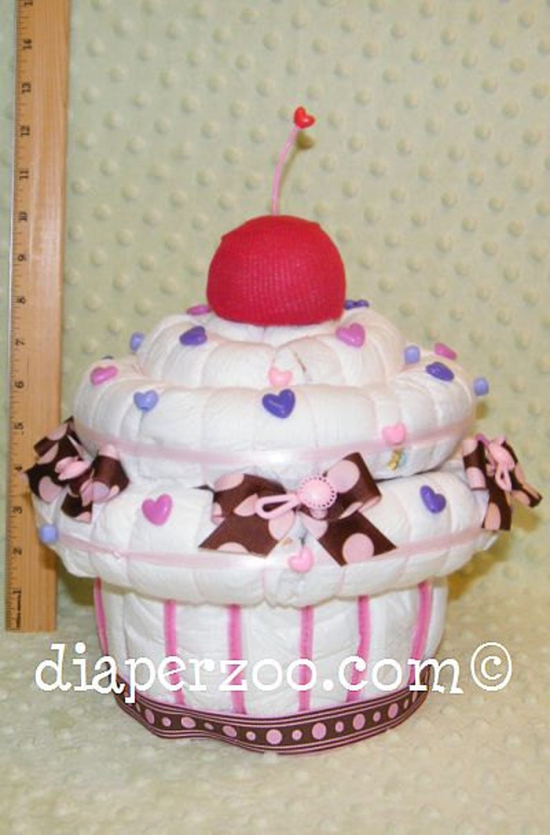 Instructions how to make a giant Diaper Cupcake Musical Etsy