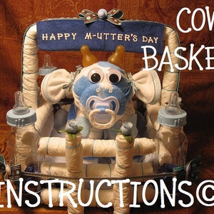 Happy M-UDDER’S Day diaper Cow Pasture instructions only. Diaper Cow instructions sold separately! Make from diapers and personalize it! DIY