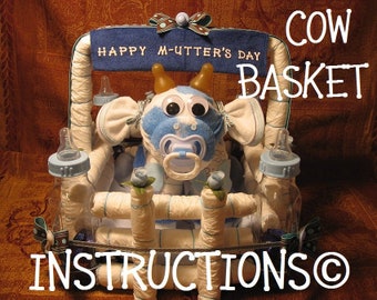 Happy M-UDDER’S Day diaper cow pasture - make it from diapers. diy instructions. personalize it, great keepsake for new mom!