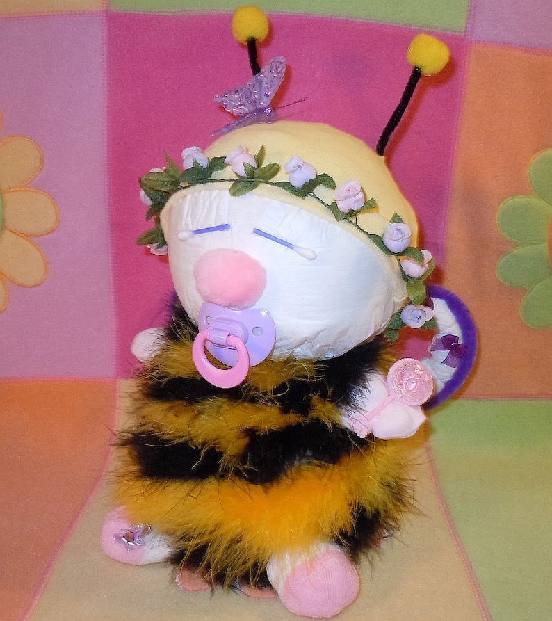 Diaper BEE Bobble Head Instructions. Diaper Cake Topper 4 Baby Keepsake ...