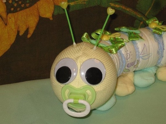 caterpillar diaper cake