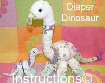 Anleitung für einen Windel-Dinosaurier – DIY-Tischdekoration für die Babyparty (E-Book)