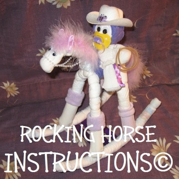 Diaper ROCKING HORSE INSTRUCTIONS. Great for baby shower hospital gift welcome baby