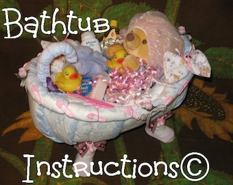 Learn 2 make a BATHTUB from DIAPERS. Tutorial. Fill it up with bathtime goodies. GR8 baby keepsake, gift.