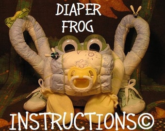 How to make a Diaper Frog and Toadstool Night Light. Rrrribit. GR8 for baby showers.