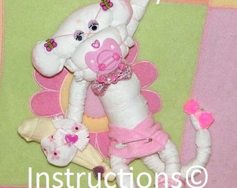 How to make a BABY DIAPER MONKEY Instructions 4 baby gift, centerpiece, or just to make someone smile.