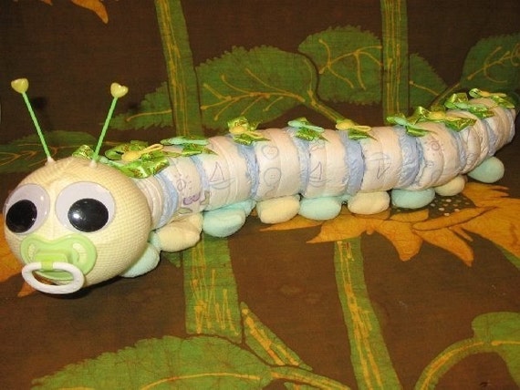 caterpillar diaper cake