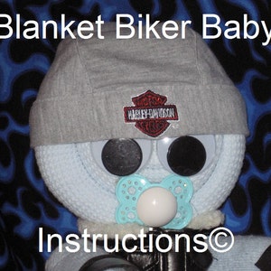 Instructions for a Blanket Biker Baby. GR8 gift for the motorcycle mama. Diaper cake keepsake image 1