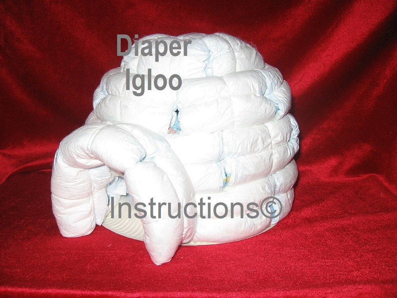 Diaper Cake Igloo INSTRUCTIONS. Night Light. Baby shower gift centerpiece keepsake. New baby. How to make image 4