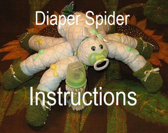 Snyder the Spooky Diaper Spider instructions keepsake baby shower diy halloween centerpiece tutorial