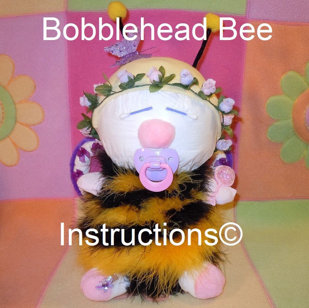 Diaper BEE Bobble Head Instructions. Diaper Cake Topper 4 Baby Keepsake ...