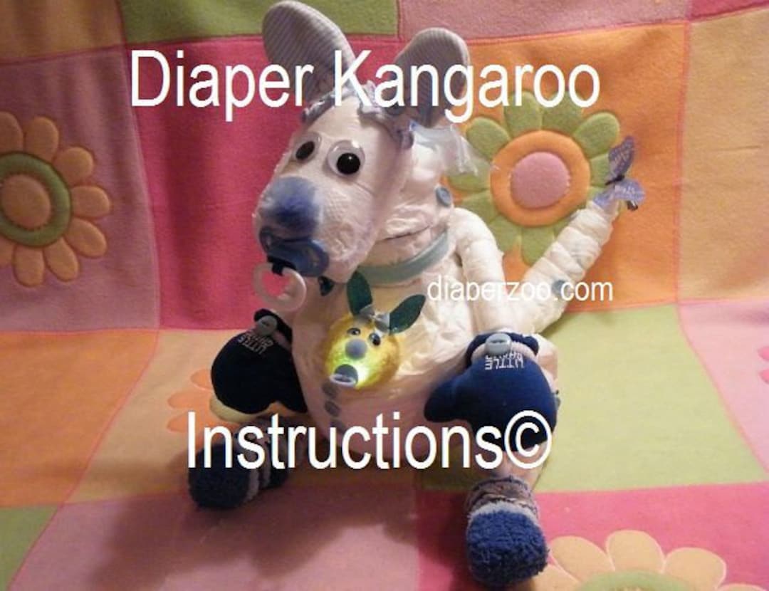 Instructions for Diaper Kangaroos. Baby Shower Gift. Diaper Etsy